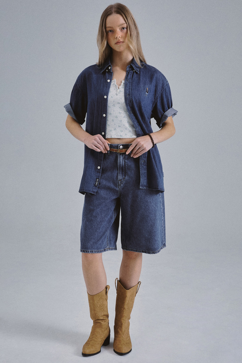 Steve Denim Short Sleeve Shirts Indigo
