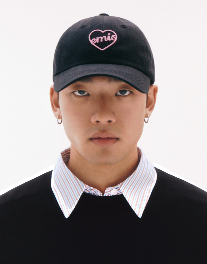 Heart Ball Cap Black Pink