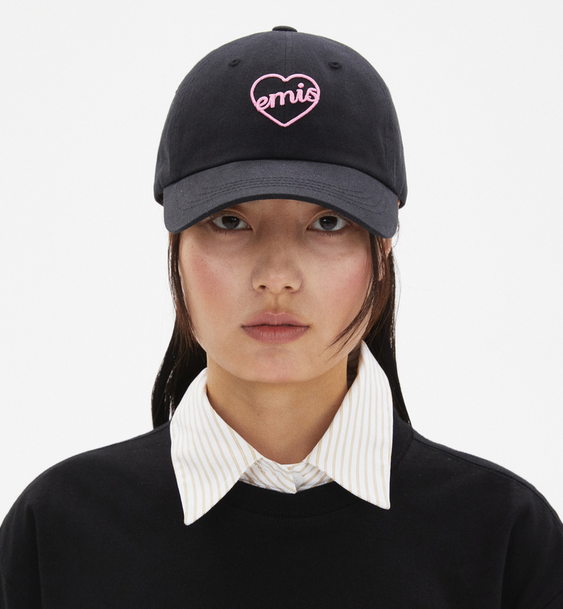 Heart Ball Cap Black Pink