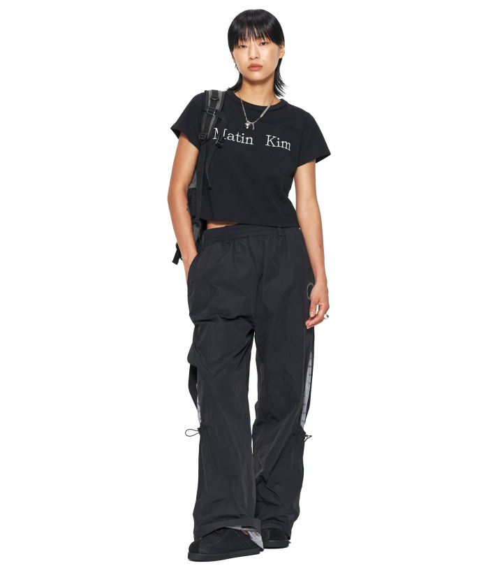 Logo Crop Top in Black