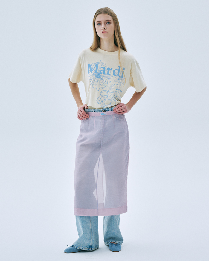 Tshirt Triple Flower Butter Ashblue