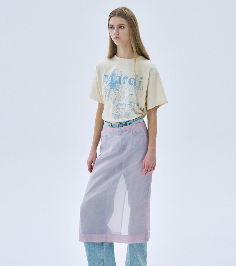 Tshirt Triple Flower Butter Ashblue