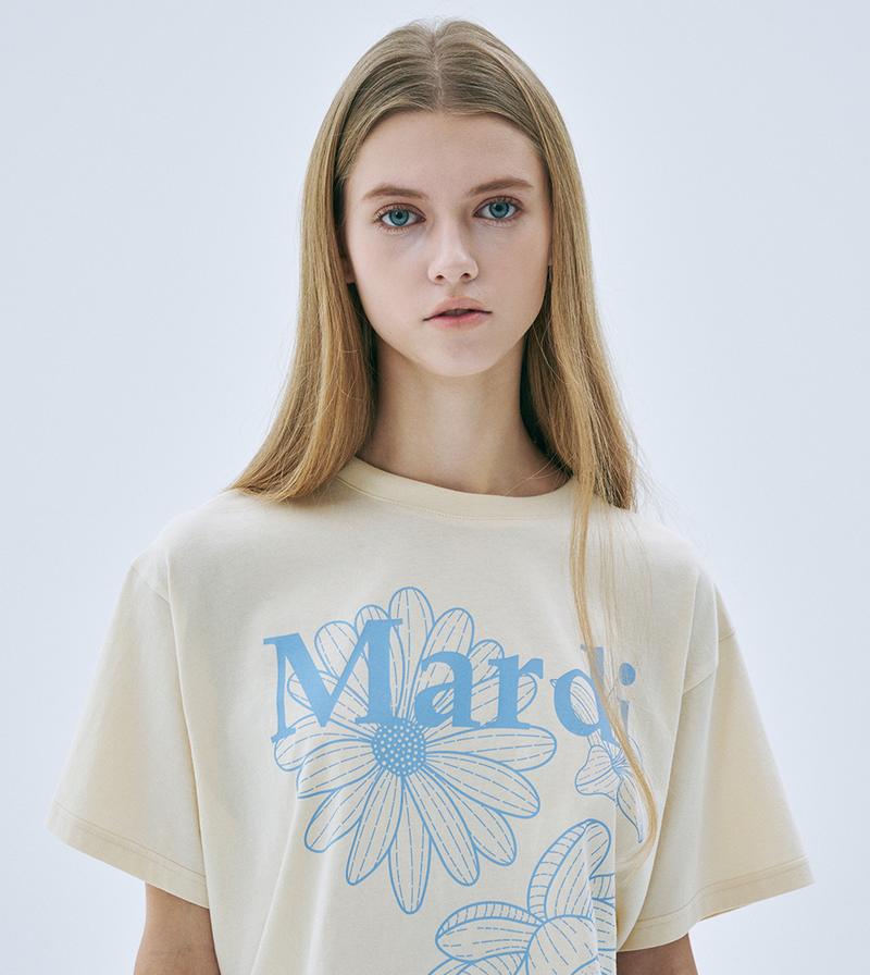 Tshirt Triple Flower Butter Ashblue
