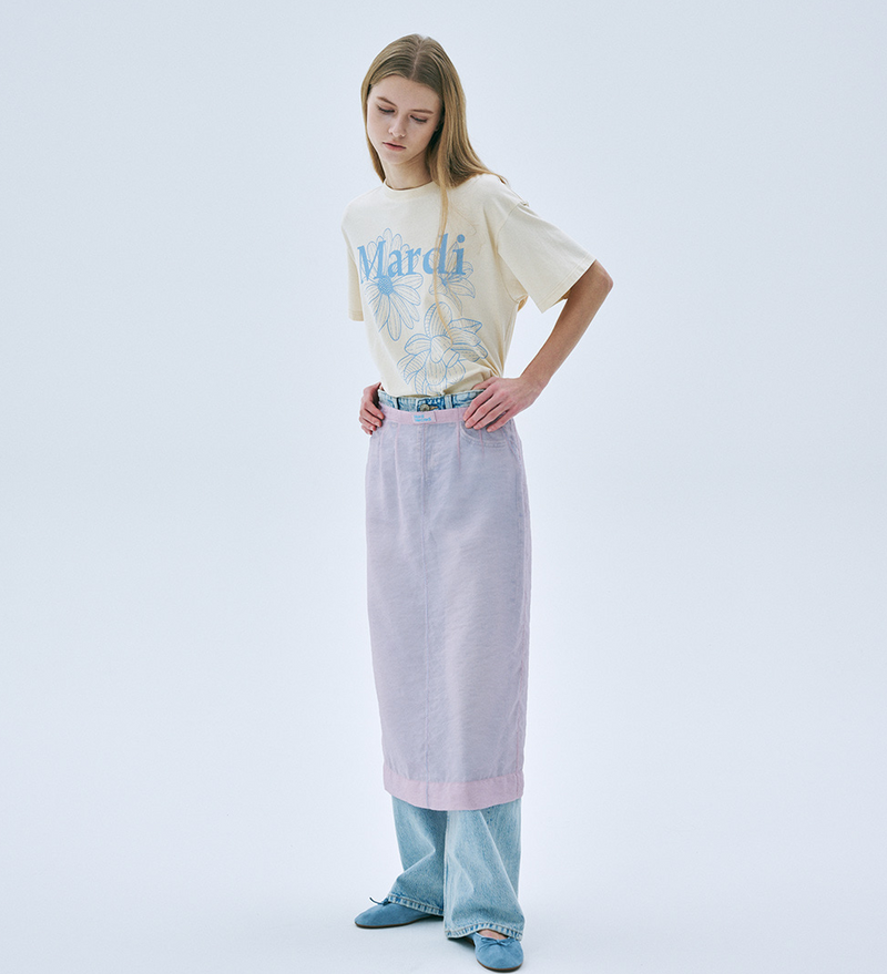 Tshirt Triple Flower Butter Ashblue