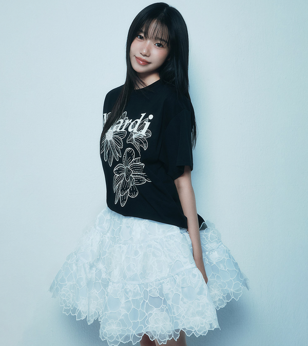 Tshirt Triple Flower Black Ivory