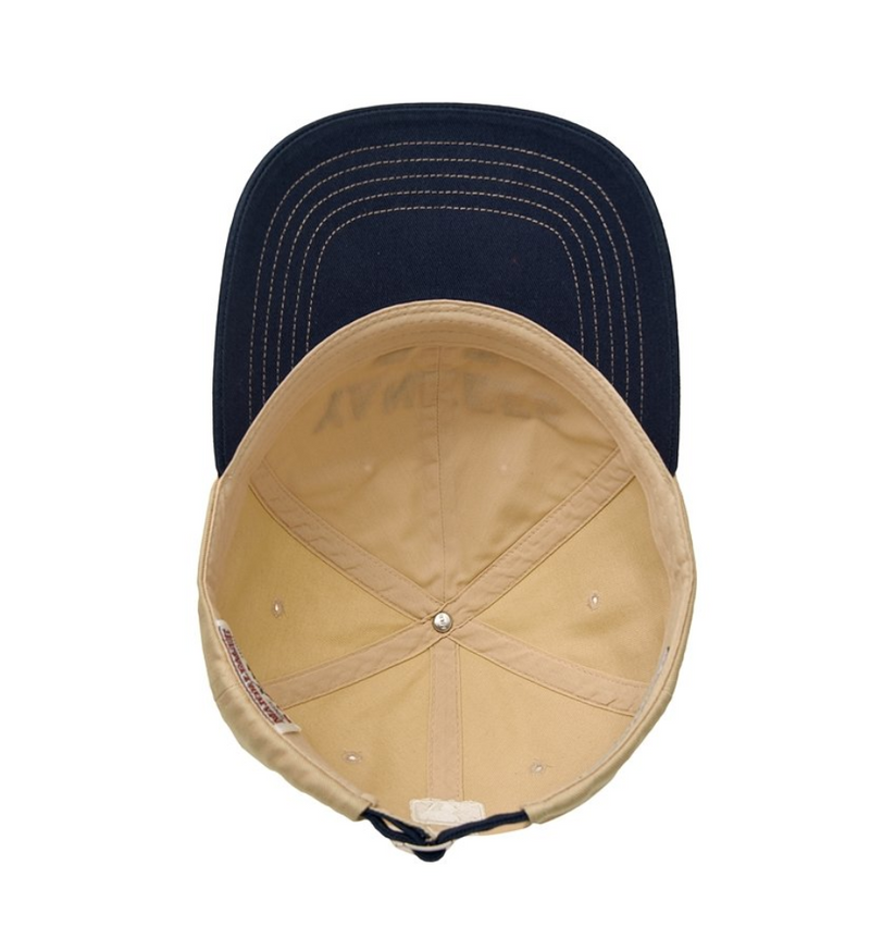Varsity Lettering Color Block Unstructured Ball Cap NY Yankees Beige