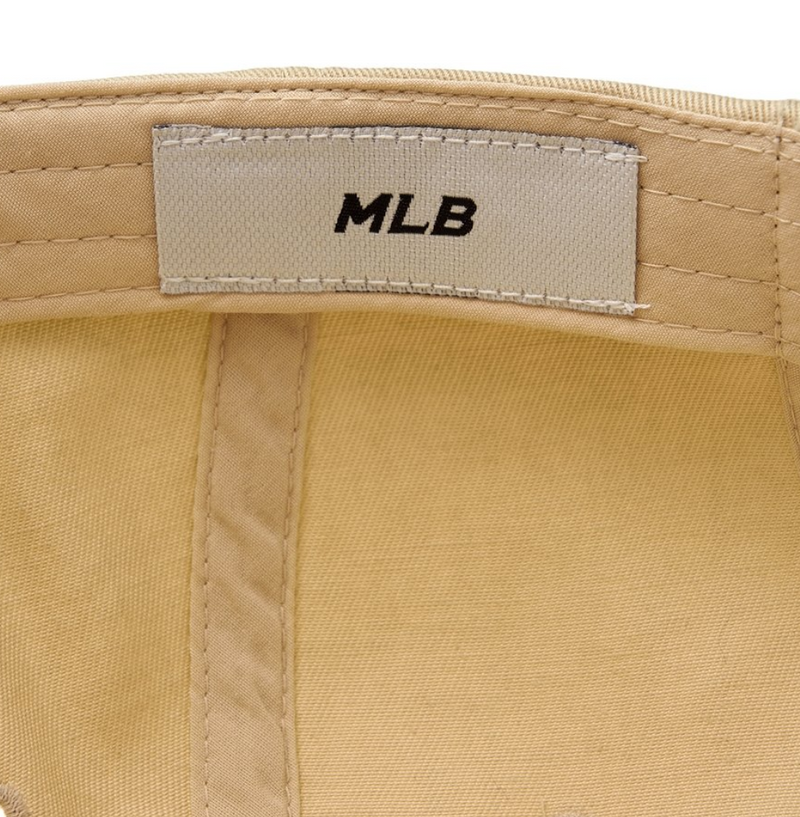 Varsity Lettering Color Block Unstructured Ball Cap NY Yankees Beige