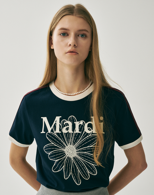 Linger Tshirt Flowermardi Navy Ivory