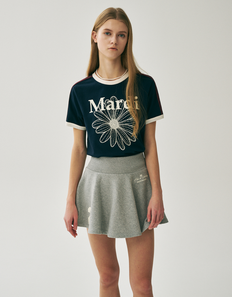 Linger Tshirt Flowermardi Navy Ivory