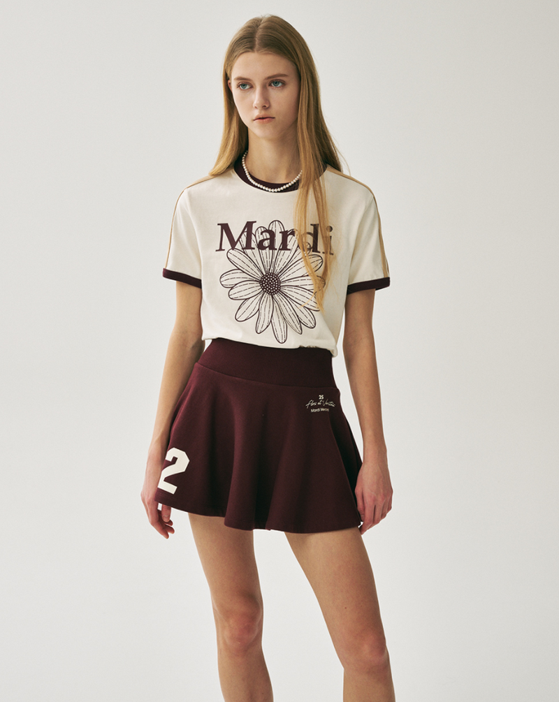 Linger Tshirt Flowermardi Cream Burgundy
