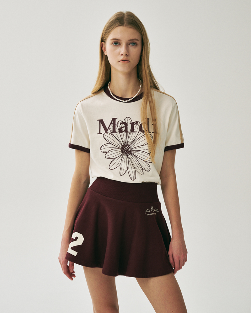 Linger Tshirt Flowermardi Cream Burgundy