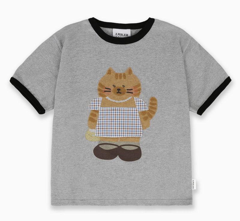 Cat in a Dress T-shirt Melange Grey