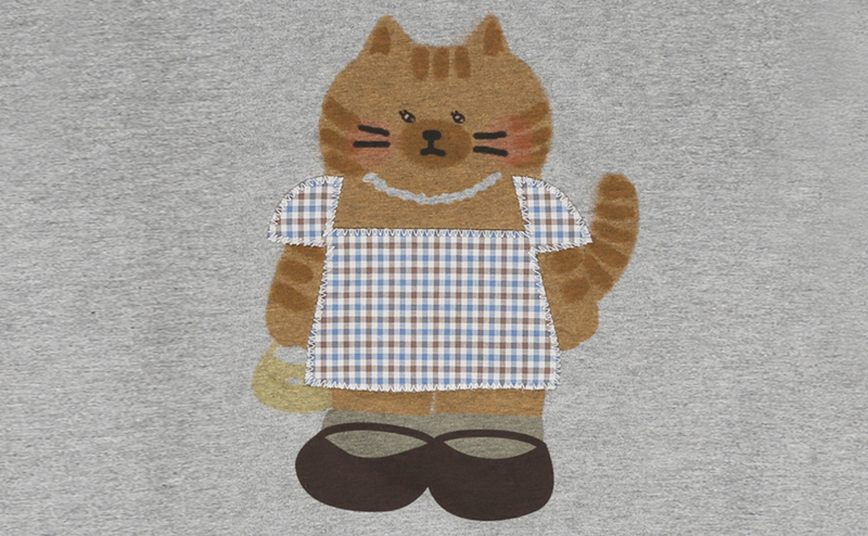 Cat in a Dress T-shirt Melange Grey