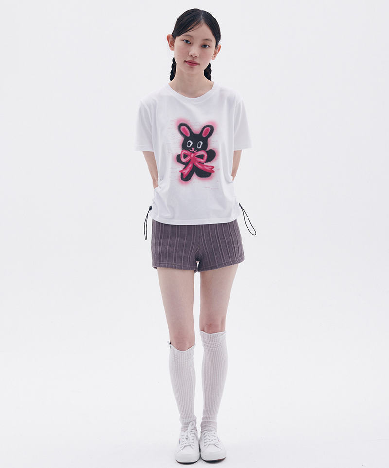 Rabbit with Ribbon T-shirt White