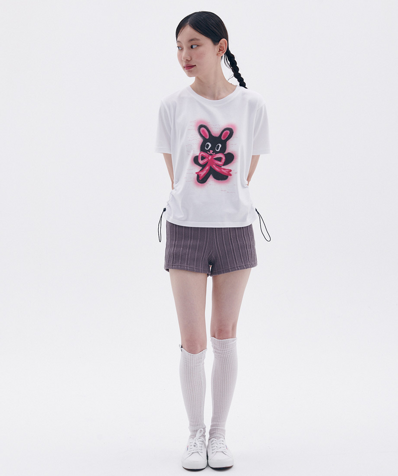 Rabbit with Ribbon T-shirt White