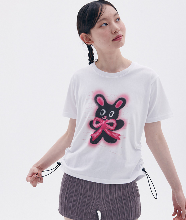 Rabbit with Ribbon T-shirt White