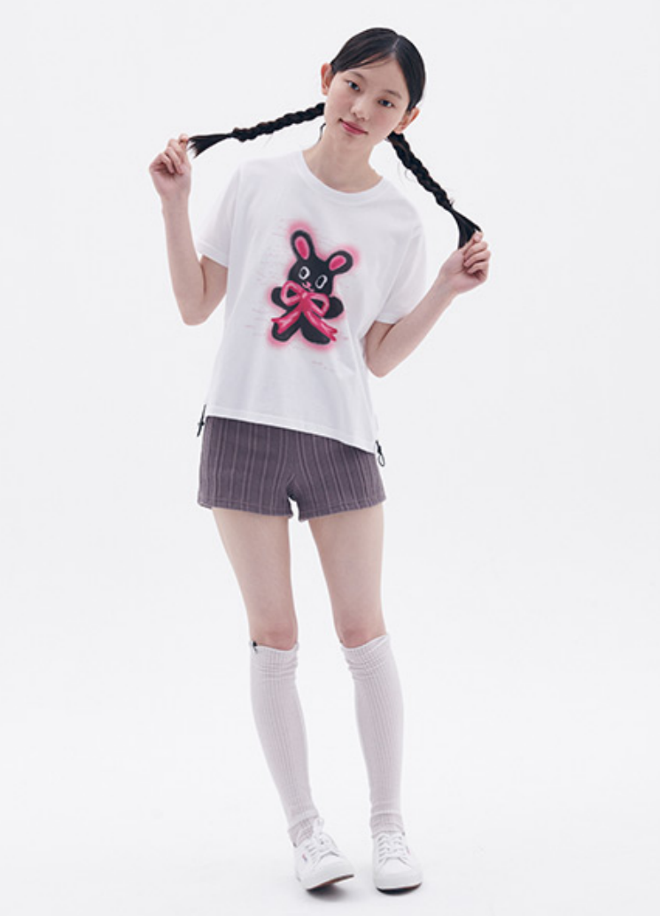 Rabbit with Ribbon T-shirt White
