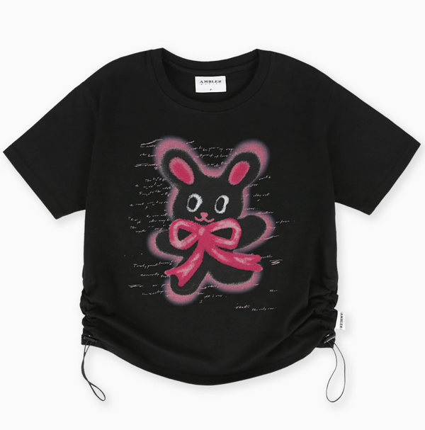 Rabbit with Ribbon T-shirt Black
