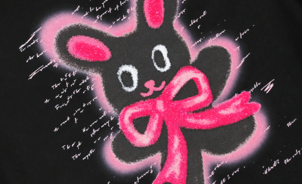 Rabbit with Ribbon T-shirt Black