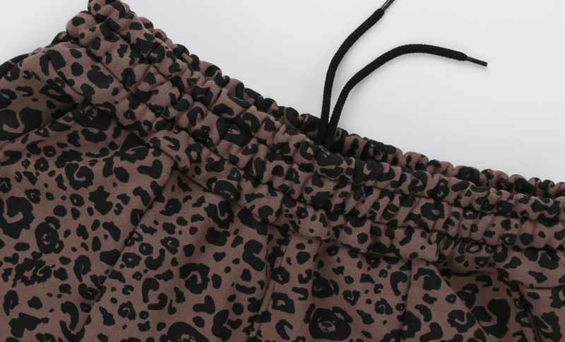 Heart Bear Leopard 2-Way Pants Brown