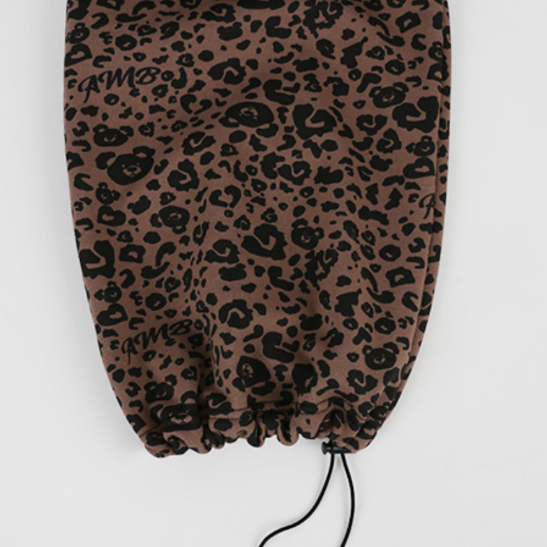 Heart Bear Leopard 2-Way Pants Brown