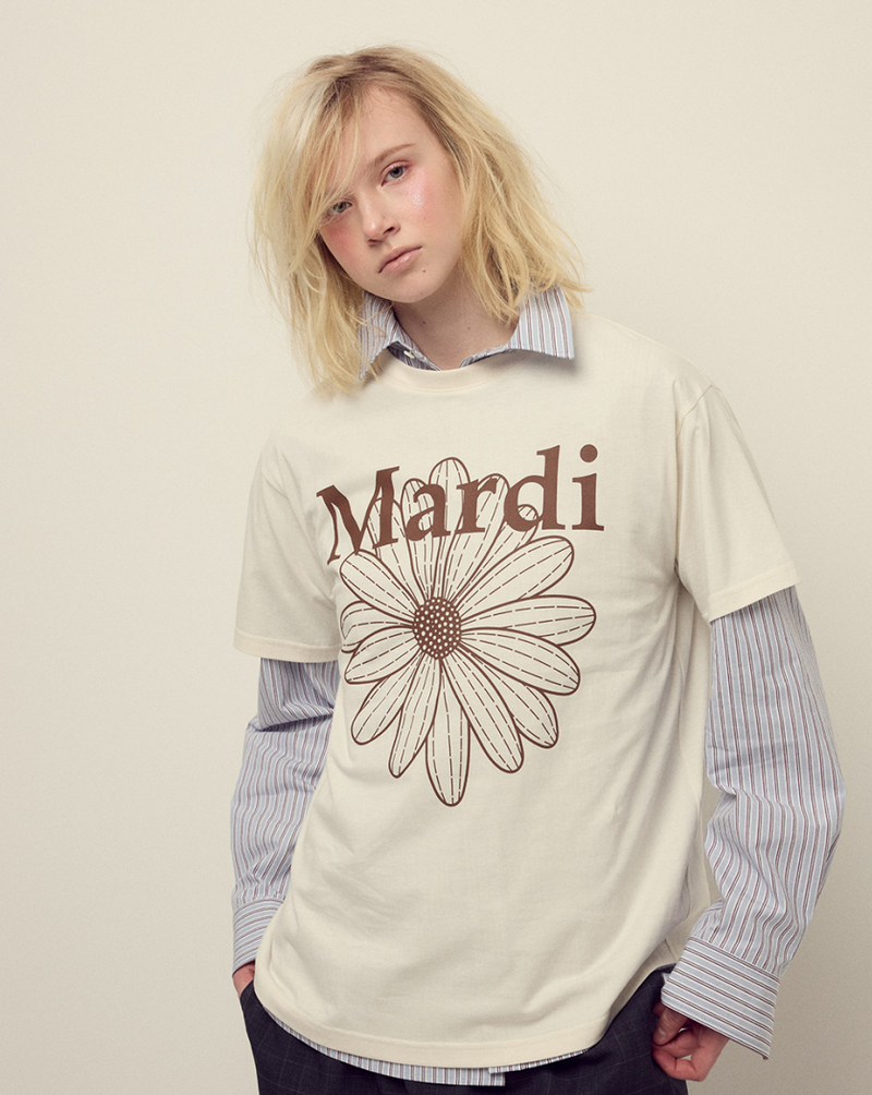 T-shirt Flowermardi Cream Brown