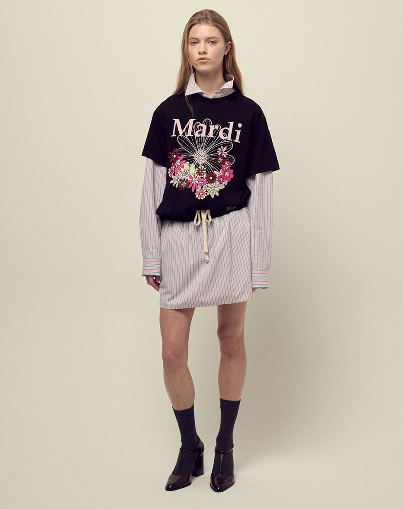 T-shirt Flowermardi Jardin Black Pale Pink