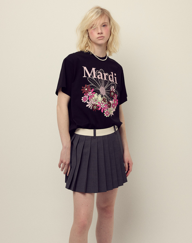 T-shirt Flowermardi Jardin Black Pale Pink