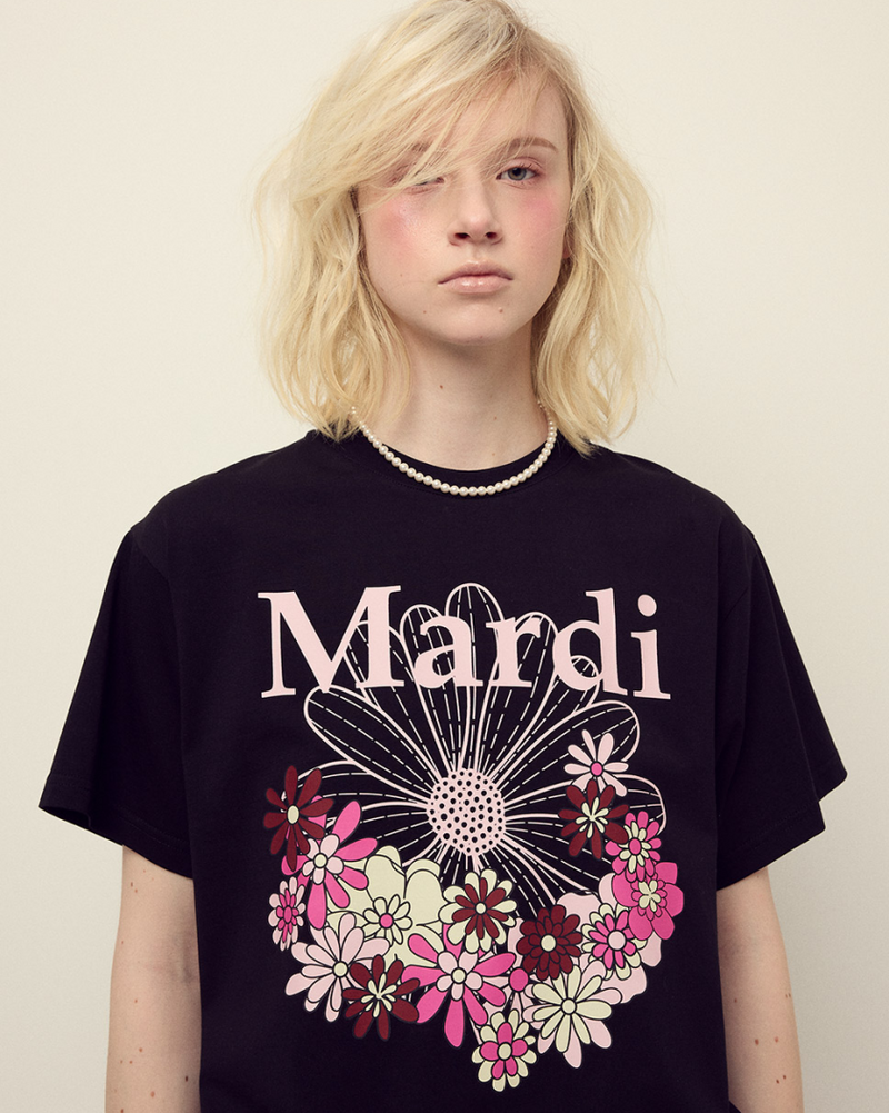 T-shirt Flowermardi Jardin Black Pale Pink