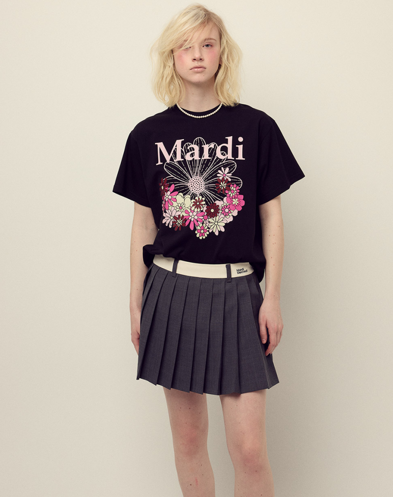 T-shirt Flowermardi Jardin Black Pale Pink