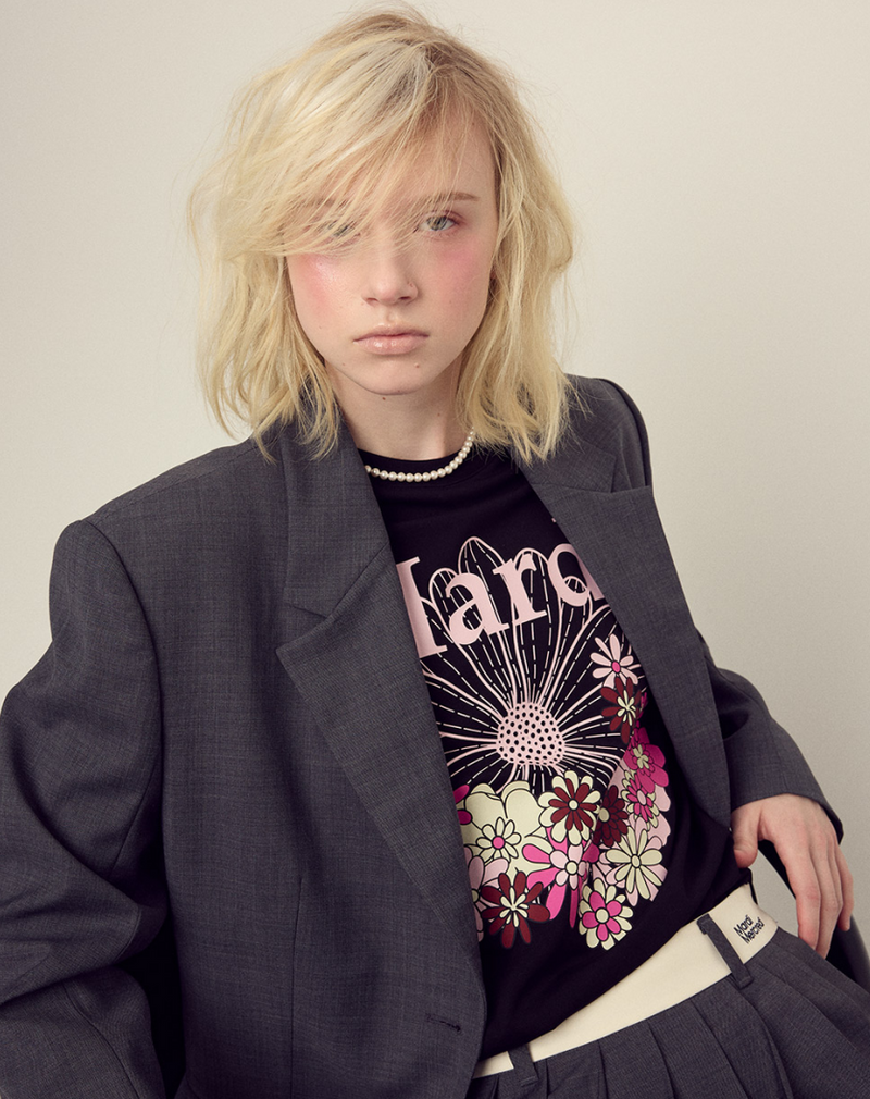 T-shirt Flowermardi Jardin Black Pale Pink