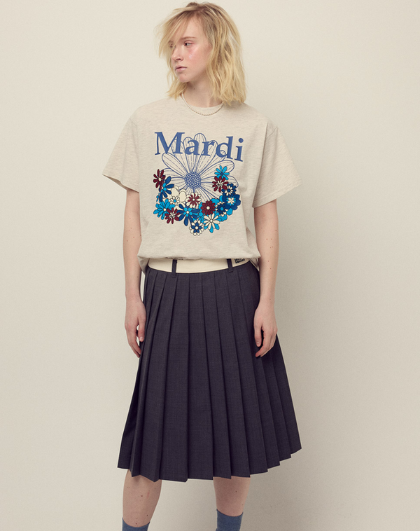 T-shirt Flowermardi Jardin Oatmeal Blue