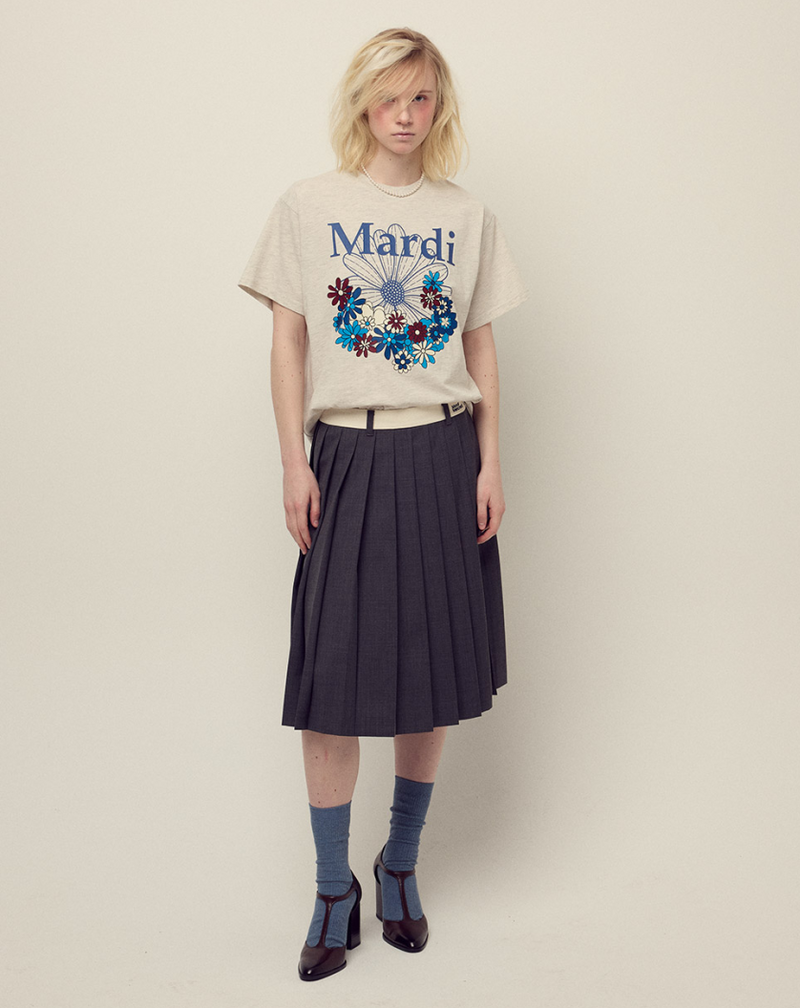 T-shirt Flowermardi Jardin Oatmeal Blue