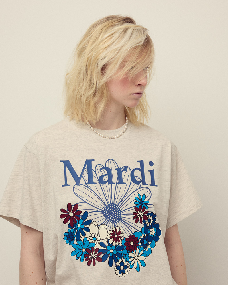 T-shirt Flowermardi Jardin Oatmeal Blue