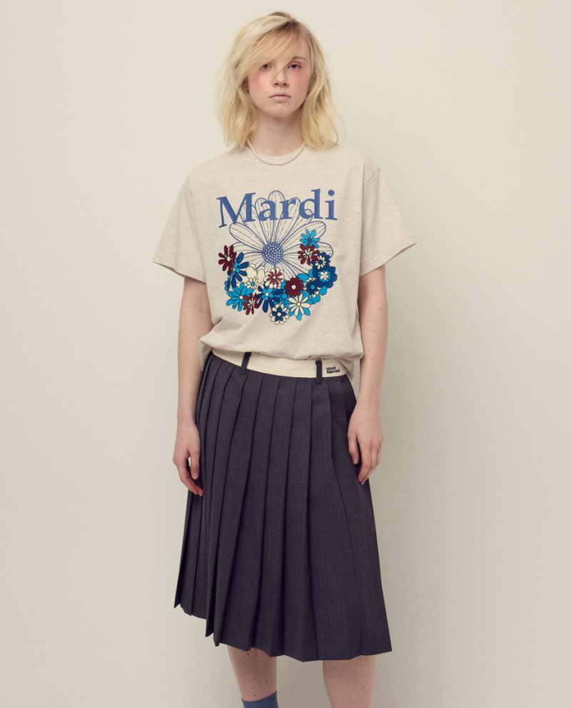T-shirt Flowermardi Jardin Oatmeal Blue