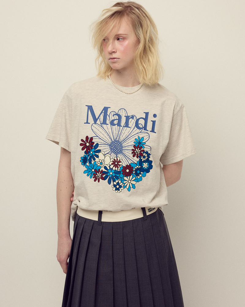 T-shirt Flowermardi Jardin Oatmeal Blue