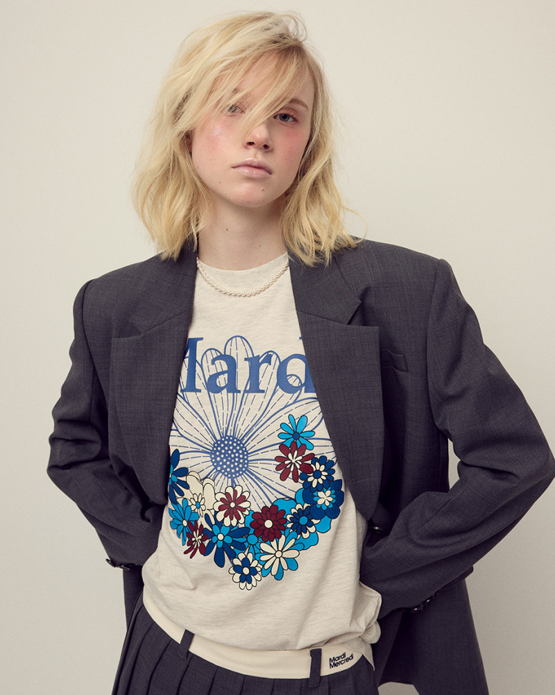 T-shirt Flowermardi Jardin Oatmeal Blue