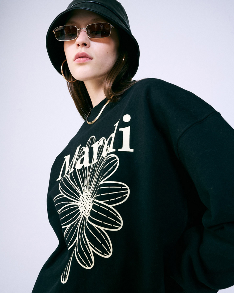 Sweatshirt Flowermardi Black Cream