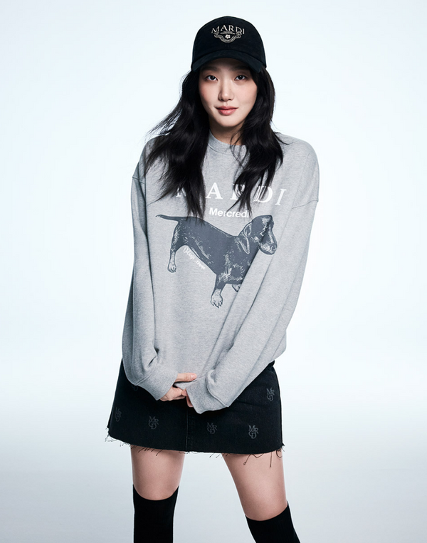 Sweatshirt Ddanji Grey White | Mardi Mercredi | Couturist Sweatshirt Ddanji Grey White | Mardi Mercredi | Couturist