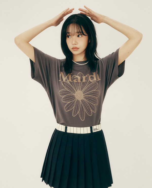 T-shirt Flowermardi Charcoal Taupe