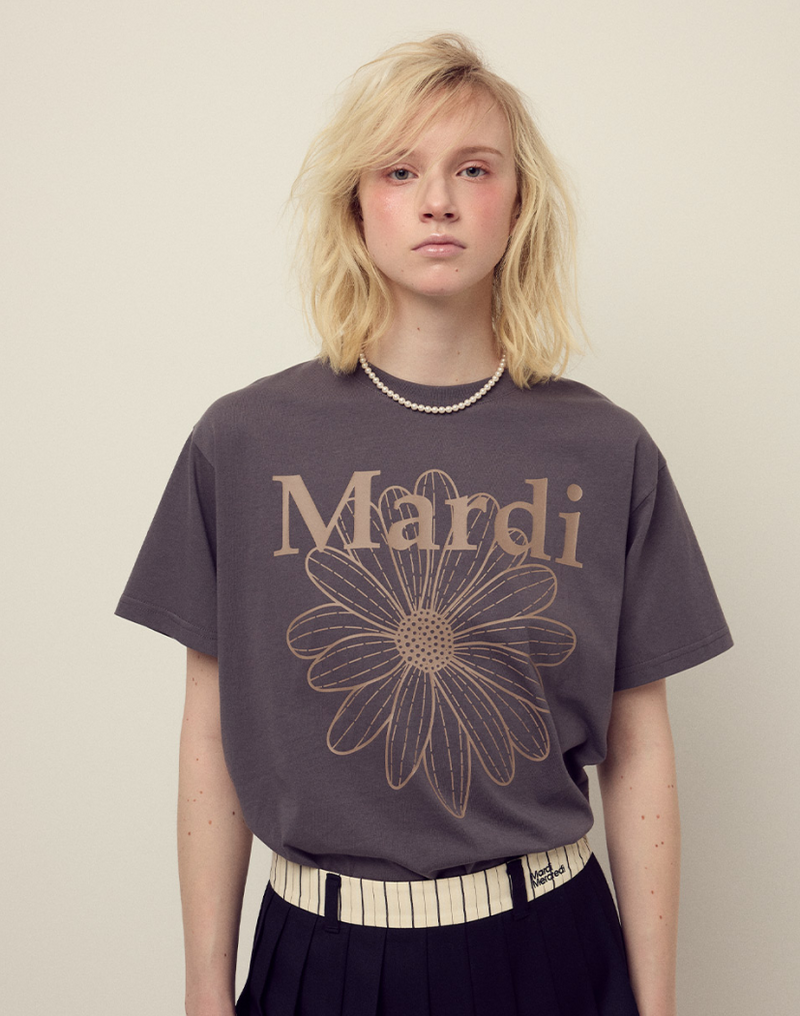T-shirt Flowermardi Charcoal Taupe