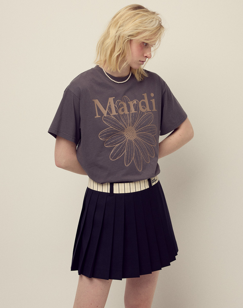 T-shirt Flowermardi Charcoal Taupe