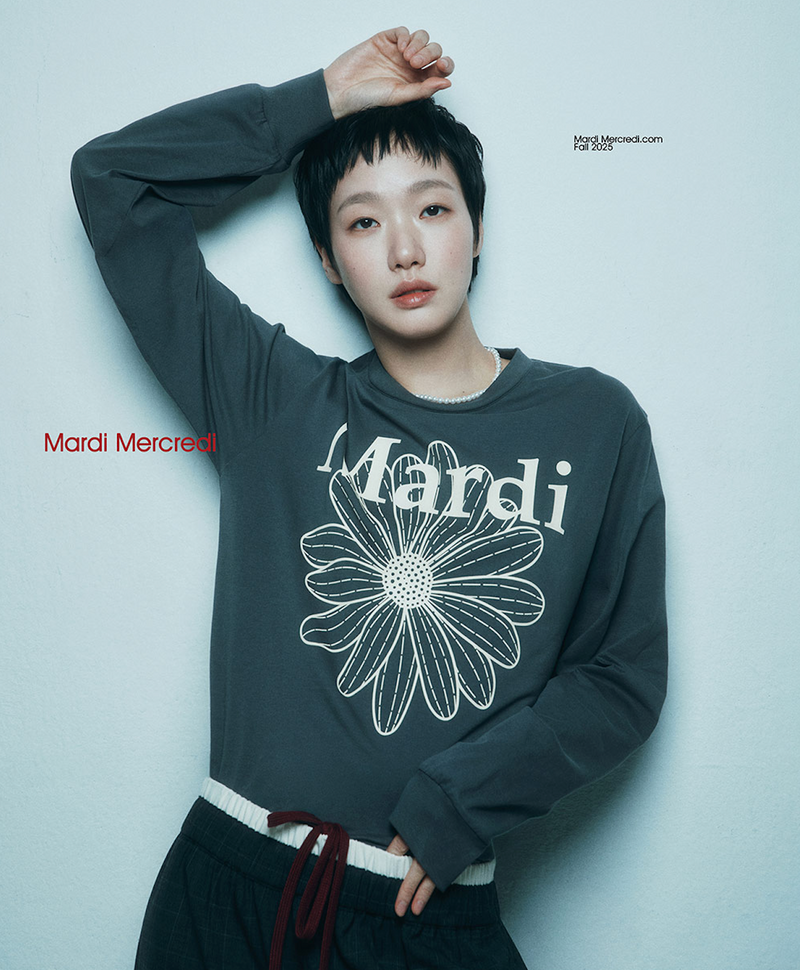 T-shirt Long Sleeve Flowermardi Charcoal Cream