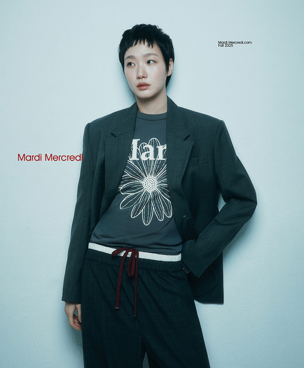 T-shirt Long Sleeve Flowermardi Charcoal Cream