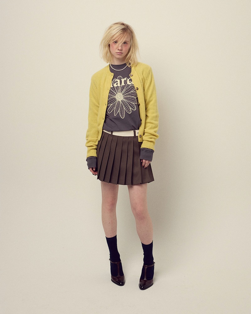 T-shirt Long Sleeve Flowermardi Charcoal Cream