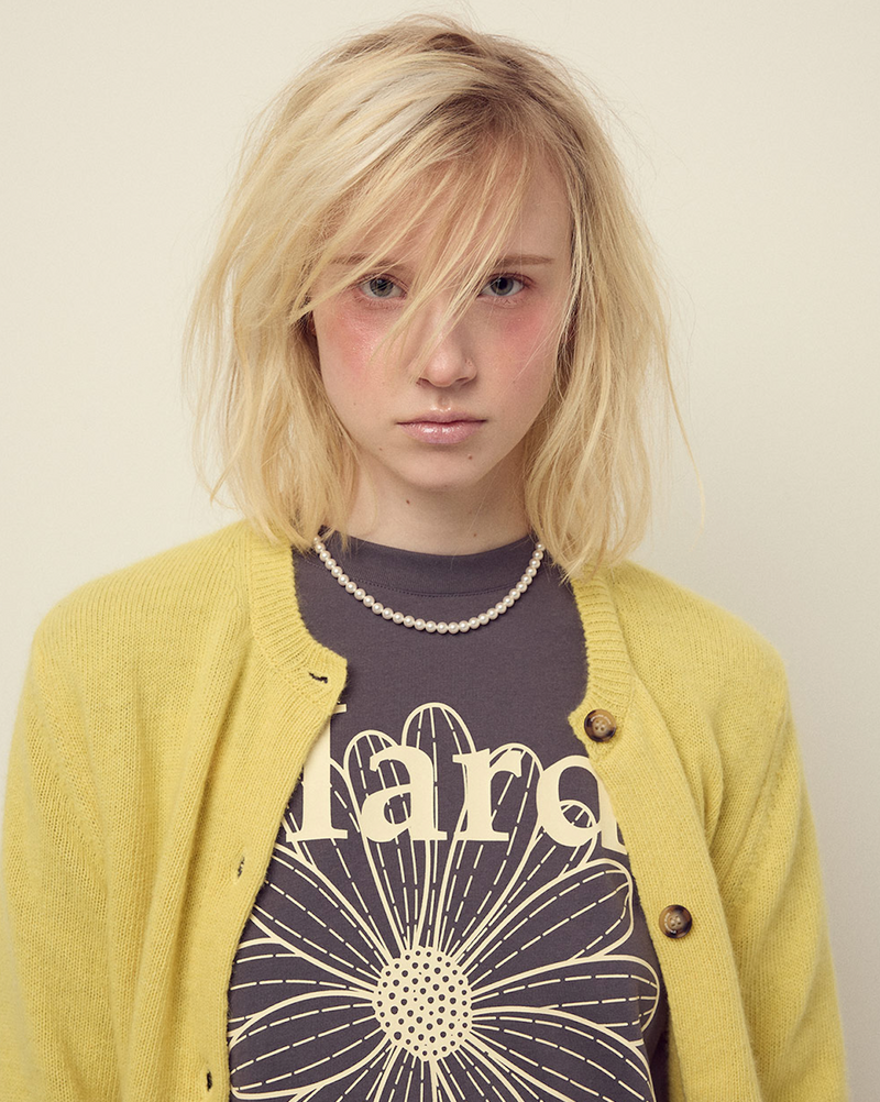 T-shirt Long Sleeve Flowermardi Charcoal Cream