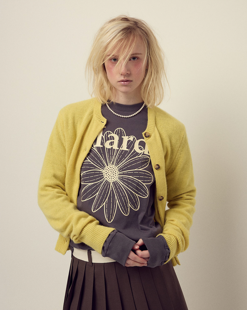 T-shirt Long Sleeve Flowermardi Charcoal Cream