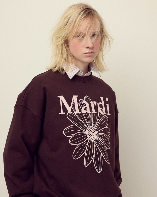 Sweatshirt Flowermardi Brown Pale Pink