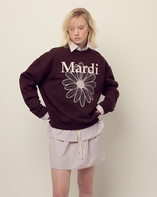 Sweatshirt Flowermardi Brown Pale Pink