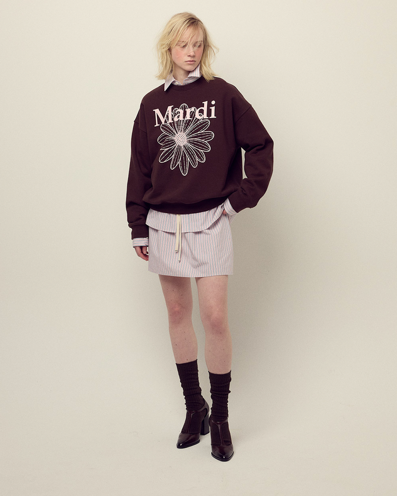 Sweatshirt Flowermardi Brown Pale Pink